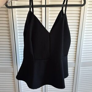Black spaghetti strap peplum top